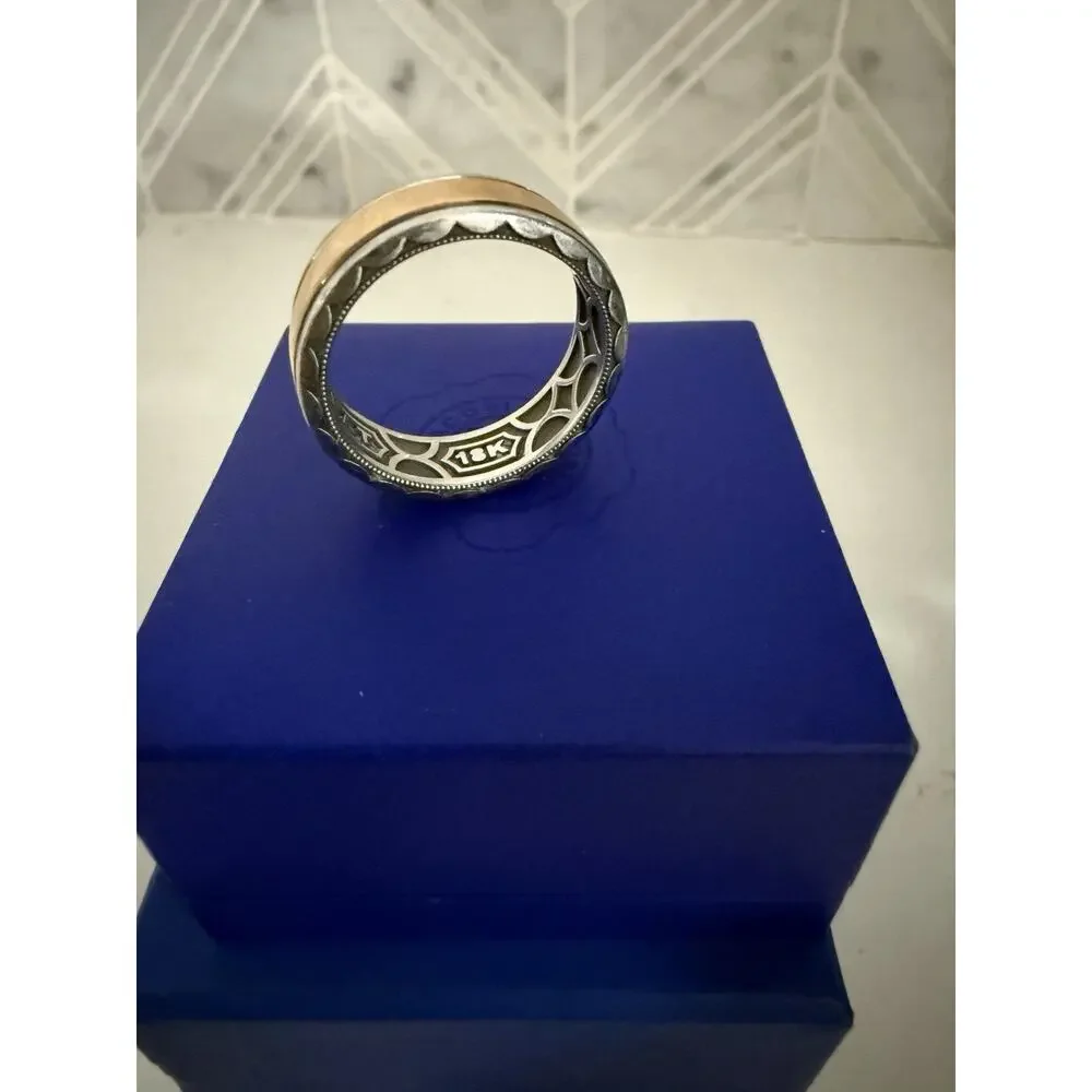 Tacori 18k Two Tone Platinum Gold Band Men's Ring Size 10 Sculpted Crescent 16g